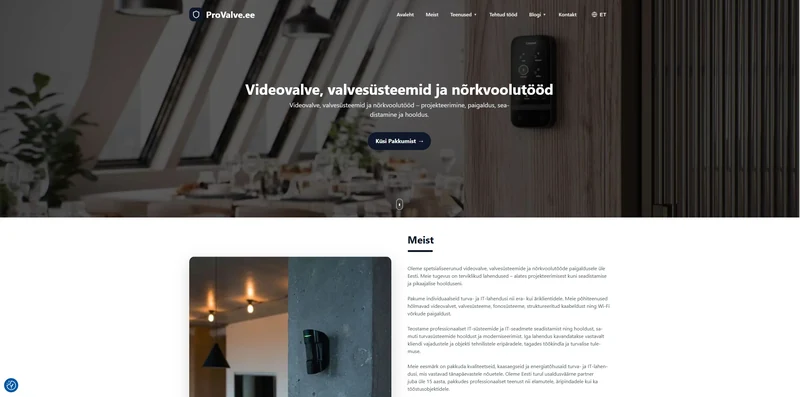 provalve.ee veebileht valvesüsteemide ja nõrkvoolutööde jaoks